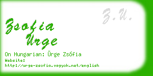 zsofia urge business card