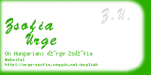 zsofia urge business card